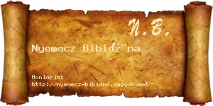 Nyemecz Bibiána névjegykártya
